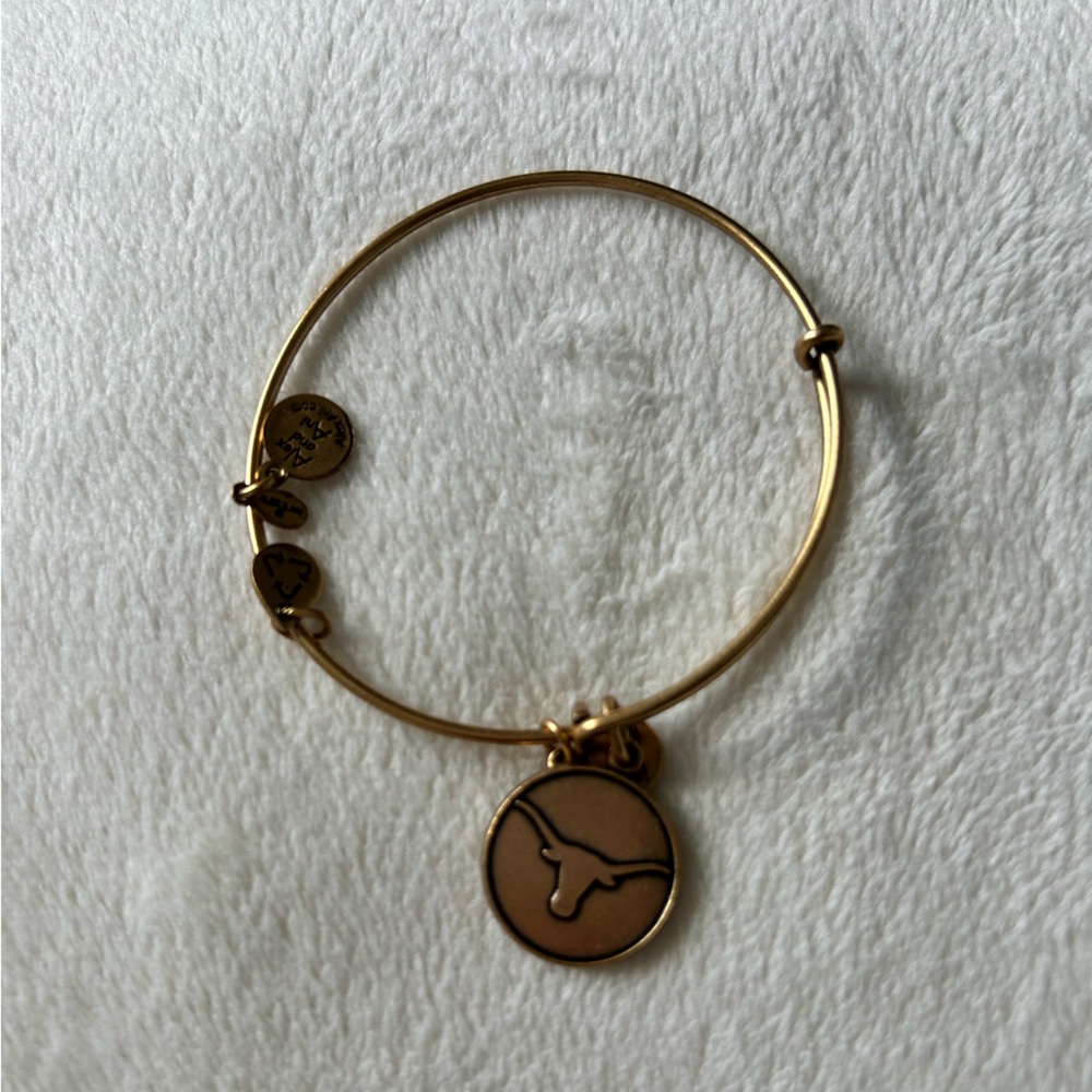 Alex and Ani Gold Longhorn Charm Bracelet